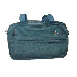 Vintage Atlantic Luggage Travel Carry-On Duffel Bag w Strap Tote Gym Plane Green